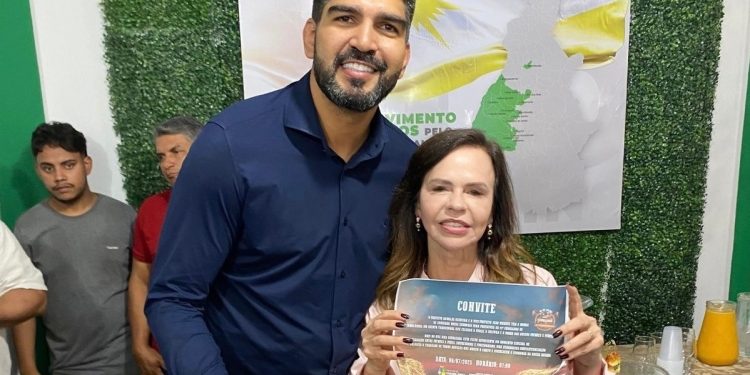 Em visita à senadora Professora Dorinha, prefeito Douglas Oliveira entrega convite da ExpoCarmo 2025 e garante novos investimentos para Carmolândia