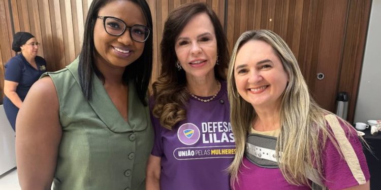 Prefeita Vicença Lino fortalece liderança feminina ao participar do evento Defesa Lilás ao lado da senadora Dorinha