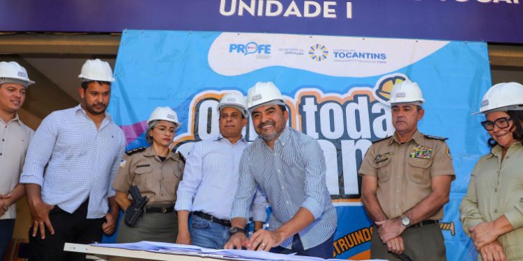 Com investimento de R$ 3 milhões, governador Wanderlei Barbosa assina Ordem de Serviço para reforma do Colégio Militar de Palmas