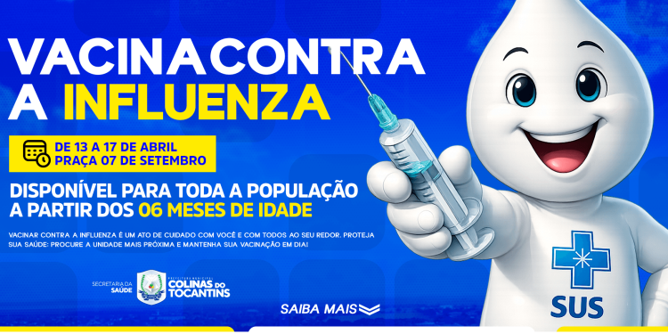 Colinas intensifica vacinação contra a Influenza com ação ampliada na Praça 07 de Setembro