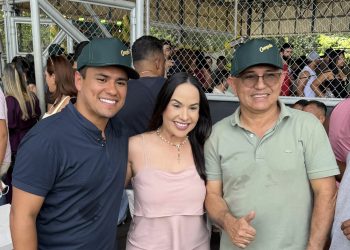 Em Araguaína, Kátia Chaves participa de confraternização do Dia do Trabalhador da Rede Campelo ao lado de Lucas Campelo, Edvaldo Campelo e família