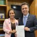 Em Brasília, vice-prefeita Ana Cláudia confirma junto ao deputado Tiago Dimas o pagamento de R$ 500 mil para praça em Cici­lândia e articula novos recursos para estradas vicinais e veículos para a educação