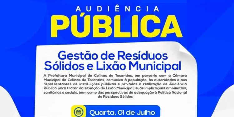 Colinas do Tocantins promove audiência pública para discutir gestão de resíduos sólidos e futuro do lixão municipal