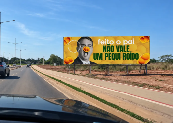 Outdoors com frase “Feito o pai, não vale um pequi roído” geram críticas e provocam polêmica entre eleitores em Palmas